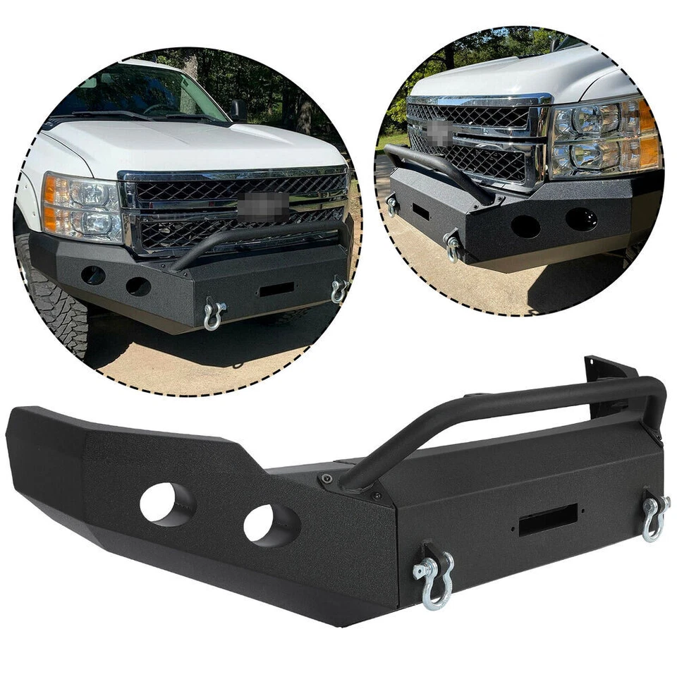 Steel Face Bumper For 2011-2014 Chevy Silverado 2500HD 3500HD Powder Coated - Image 4 of 4