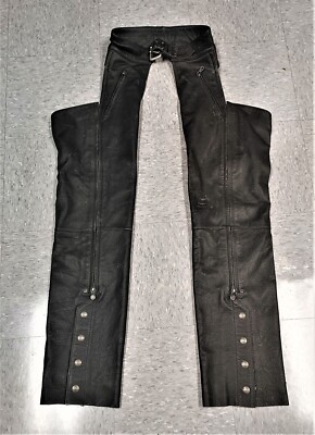 HARLEY DAVIDSON CHAPS Black Leather RN103819/CA03402 Size Medium 