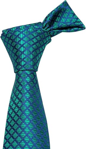 Dark Teal Tie with Tie Clip for Men Plaid Silk Necktie Pocket Square Cufflink... - Bild 17 von 20