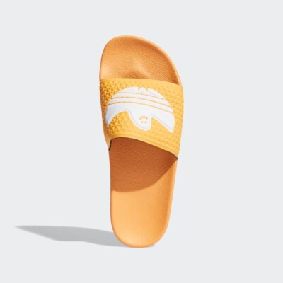new mens size 6 adidas originals shmoofoil slide hazy orange FY6850 trefoil