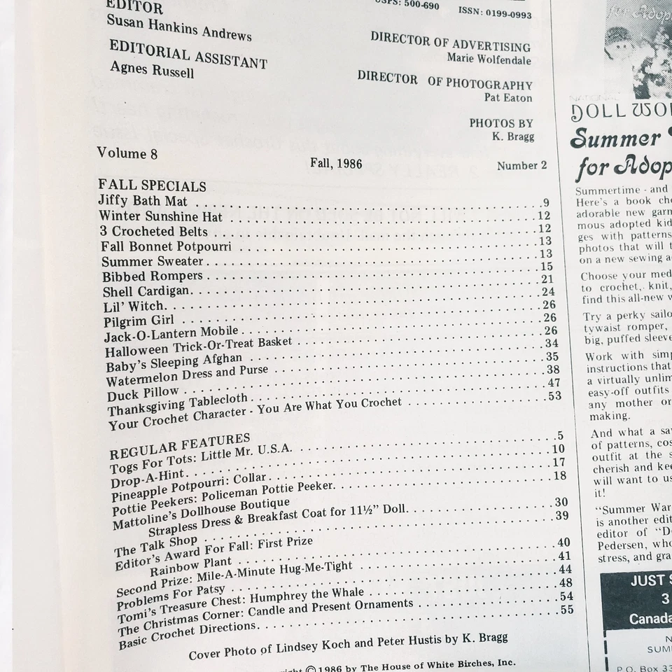 Crochet World Omni Book Magazine Fall 1986 Halloween Rompers Sleeping Afghan - Image 3 of 4