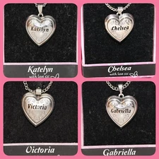 Love Locket Necklace Heart Silver Personalized Pick Name Mulberry Studios NWT