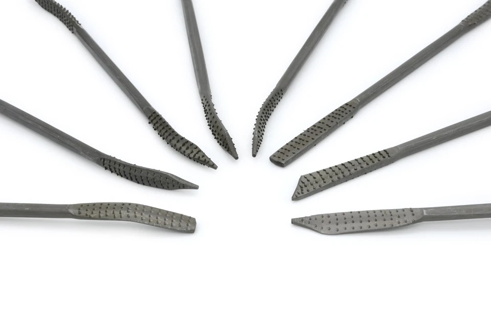 Double Ended Riffler Wood Rasp File Set - 8 Piece set of wood files and rasps - Image 2 of 4