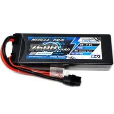 NHX Muscle Pack 2S 7.4V 7600mAh 75C Hard Case Lipo Battery XT60 /Traxxas Adapter