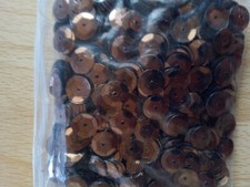 Pailletten metallic Pailetten 8mm gew&ouml;lbt 15g kupfer braun Basteln N&auml;hen NEU
