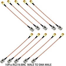 10Pcs RG316 Cable SMA MALE to BNC Male Connector Lot RF Coaxial Extension Coax