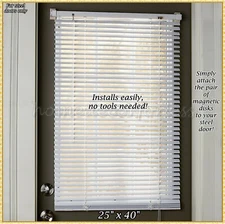 Magnetic Blind For Steel Door Window Vinyl Mini Blind Curtain Magnet Shade 25x40