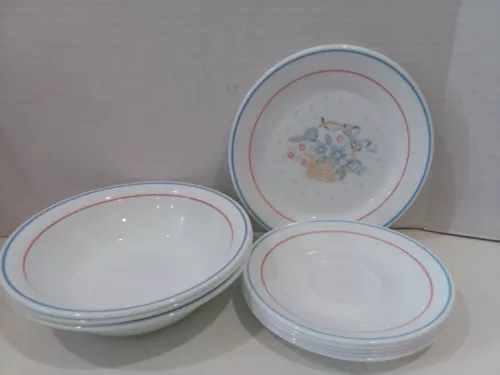 Lot of 11 Corelle Country Cornflower 3 Bread Dessert Plates 3 bowls 5 Saucers