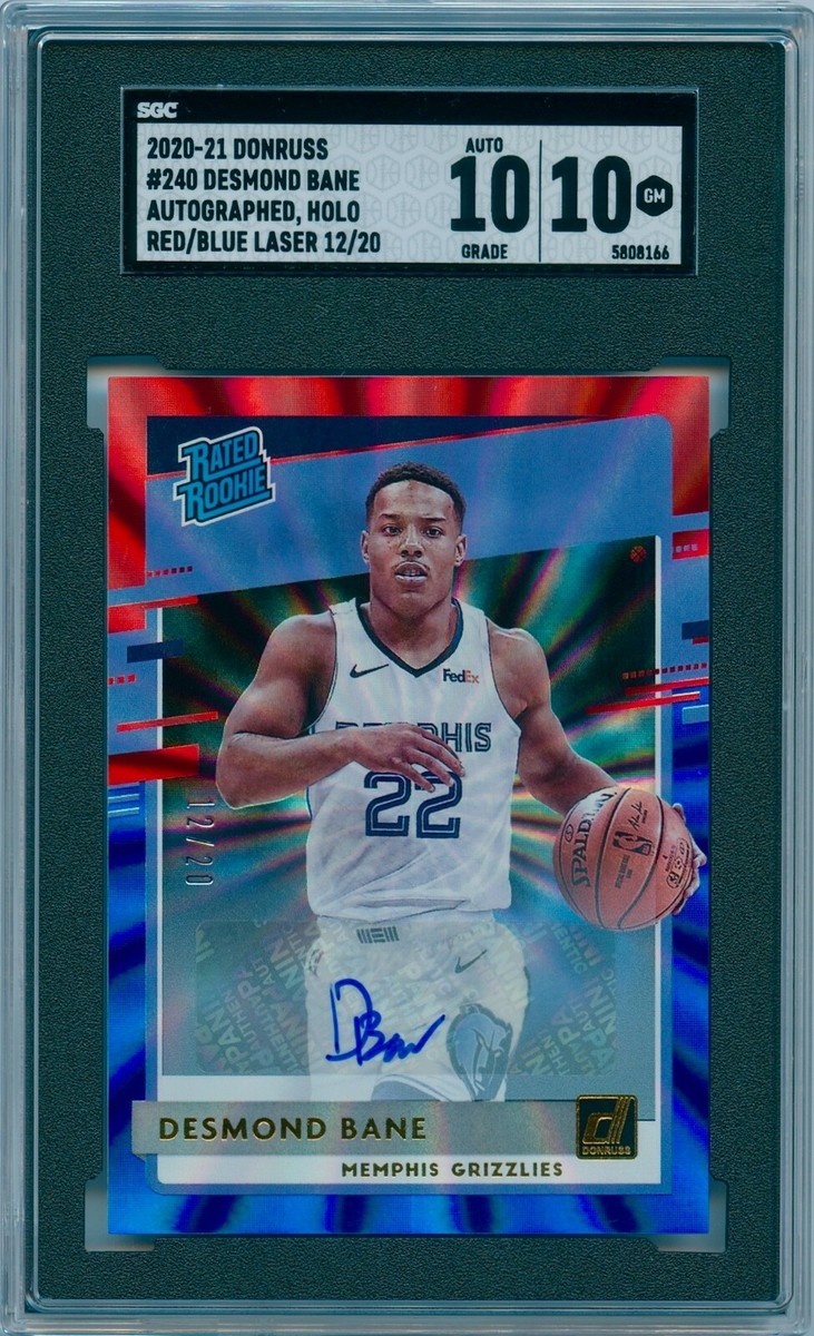 2020-21 Donruss Desmond Bane Holo Red/Blue Laser AUTO /20 RC