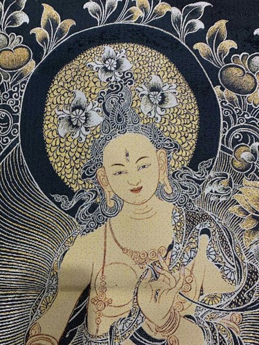 36" Tibetisches tibetisches Tuch Seide Buddhismus Tara Guanyin Kwan-yin Tangka Thangka Wandbild - Bild 3 von 6