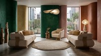 Couchgarnitur Modern Beige Luxus Sofagarnitur Sofaset 3Er Sofa Sessel