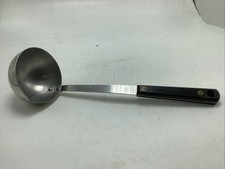 Vtg Chalfont Household Stainless Steel Soup Ladle Black Handle USA Made