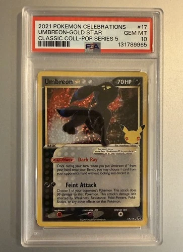 Pokémon Umbreon Gold Star 17/17 Celebrations Classic Collection Holo PSA 10