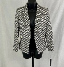Ivanka Trump Womens Blazer 8 Ivory Black w Gold Zipper and Buttons New Old Stock