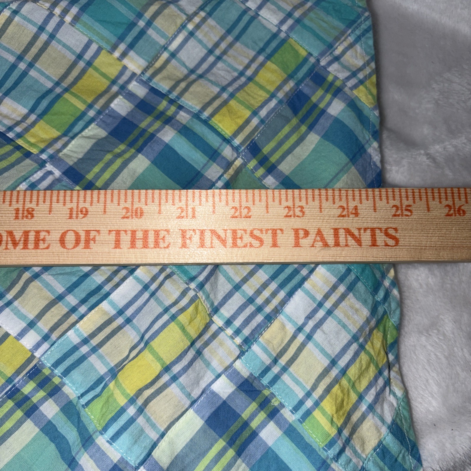 TALBOTS  S'less Patchwork Madras Ruffle Neck Cott… - image 7