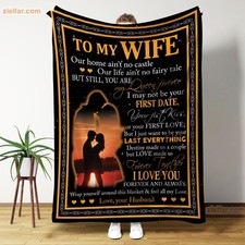To My Wife Fleece Blanket Romantic Couple Dance Anniversary Gift for Her Set