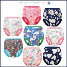 Reusable Cotton Toddler Training Underwear, 8 Pack Briefs with Strong Absorption