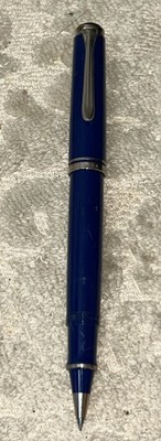 Pelikan Souveran Ballpoint Pen Blue With Silver Accents