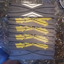 Vtg TYCO Slot Car 9" Straight Lane Changers LOT OF 6 Some With Graphics # B5841