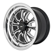 JEGS SSR Spike Wheel [Size: 15" x 8"] Polished Lip with Black Milled Spokes