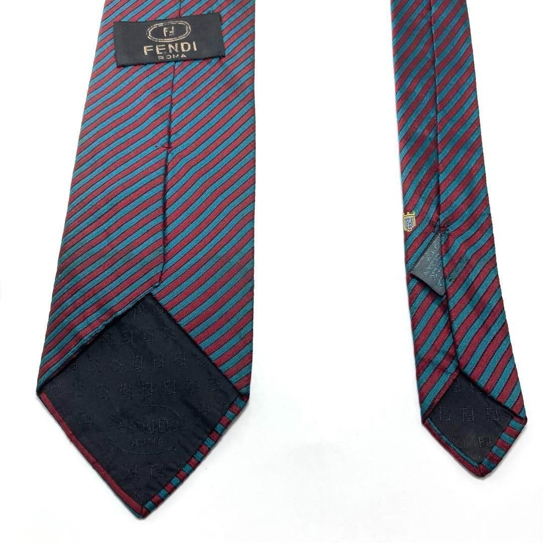 FENDI Blue Stripe Silk Tie Men's Accessories Used thumbnail 6