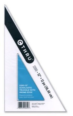 Westcott/C-Thru 12'' Styrene Triangle 30°/60° Beveled Edge Open Center School