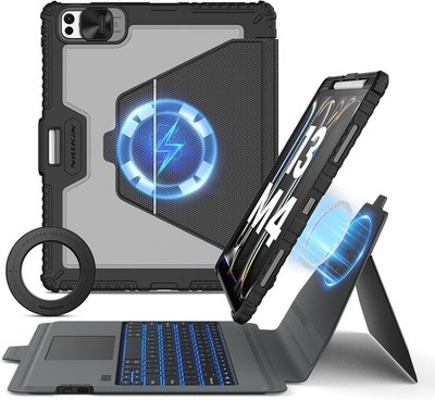 Nillkin iPad Backlit Keyboard Case für iPad Pro 13 M4 2024 mit Trackpad, schwarz