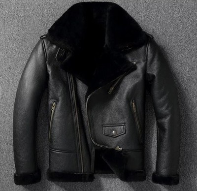 New Men's RAF Aviator Real Leather Jacket Coat B3 Bomber Sheep Skin Pilot Flying