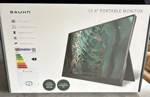 Bauhn 15.6" Portable Monitor, Black, Brand New