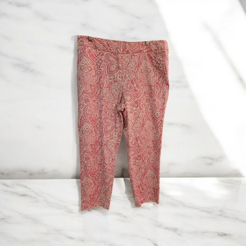 Charter Club Pant Shop Women's Sz 14 Pink & White Paisley Pants