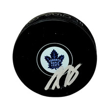 Antoine Bibeau Toronto Maple Leafs Signed NHL Autograph Puck Silver Auto