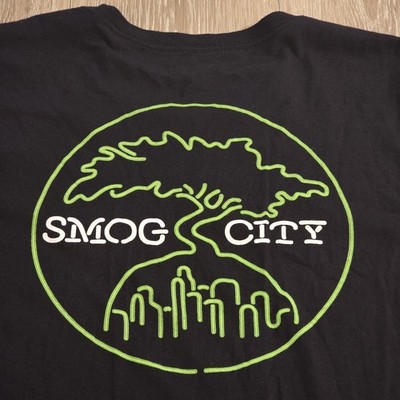 Smog City Brewing Men's T Shirt Size XL Black Bright Green Tree Logo Craft Beer