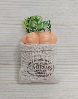 New! ''Farm Fresh Carrots'' Sack Bag Farmhouse Decor Easter Spring Locally Grown ~