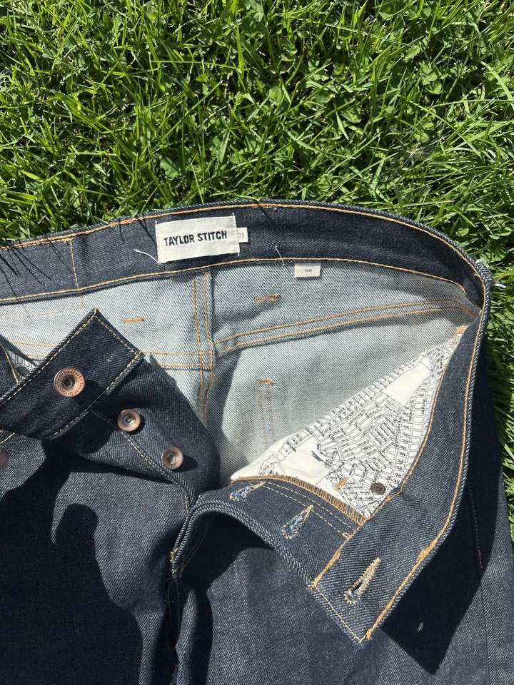 Jeans Taylor Stitch Slim - Sawyer Wash Organic Salvage 32 - Imagem 2 de 3