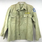 Vintage US Military OG 107 Utility Shirt Uniform Jacket Vietnam War Era Size L