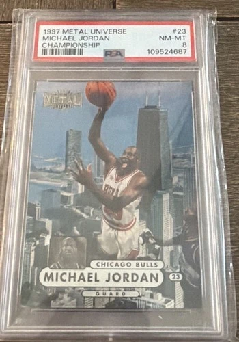 1997-98 Metal Universe Championship Preview Michael Jordan #23 PSA 8