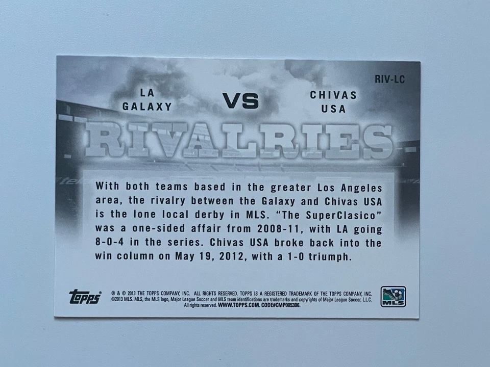 2013 Topps MLS Rivalries #LC-LA Galaxy/Chivas USA - Image 2 of 2