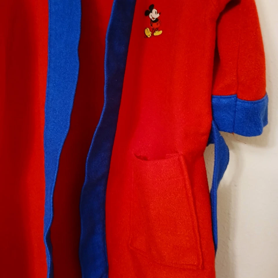 De Colección Walt Disney Albornoz Juvenil Talla 4 Rojo Mickey Mouse Bata Envolvente Niños Hecho en EE. UU. Foto 4 de 4