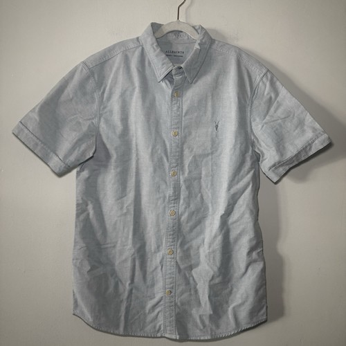 Allsaints Huntingdon short sleeve shirt embroidered logo Size Small