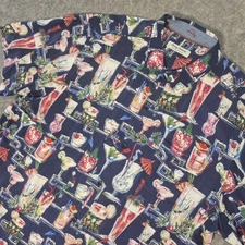 Tommy Bahama Shirt Men 2XL Blue Veracruz Cay Button Up Hawaiian Alcohol Cocktail