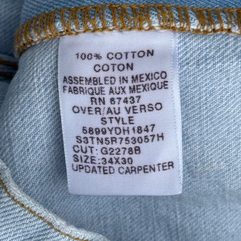Pantalones de mezclilla vintage Polo Ralph Lauren Carpenter para hombre holgados pierna ancha 34x30 patinador Y2K Foto 4 de 4