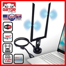 USB 3.0 WiFi Adapter 1200Mbps Dual Band Wireless Network Antenna Long Range