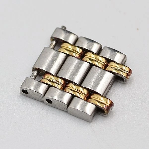 Genuine Gucci 3 Link 9000L Women's Watch Parts Band Bracelet Silver Gold 12mm - Image 3 of 4