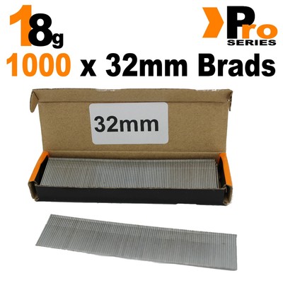 18g gerade 1000 x 32mm Brad Nägel, galv passend für alle 18g Nagler (s1)