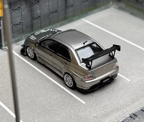 CM 1:64 Silver JDM Mitsubishi Lancer EVO 9 IX VOLTEX Sports Diecast Car Model - Picture 6 of 7