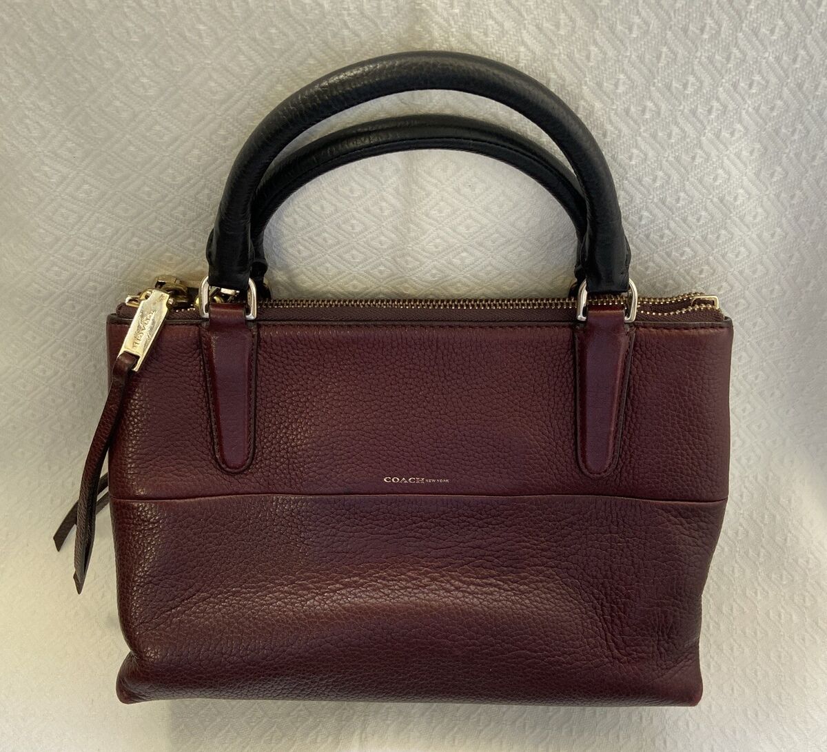 Coach Pebbled Leather Mini Borough Bag Oxblood Leather Coach Pebbled Leather Mini Borough Bag Oxblood Leather