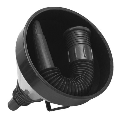 HEAVY DUTY FLEXIBLE CAR VAN FUEL FUNNEL Detachable Spout Oil Petrol Diesel BLACK