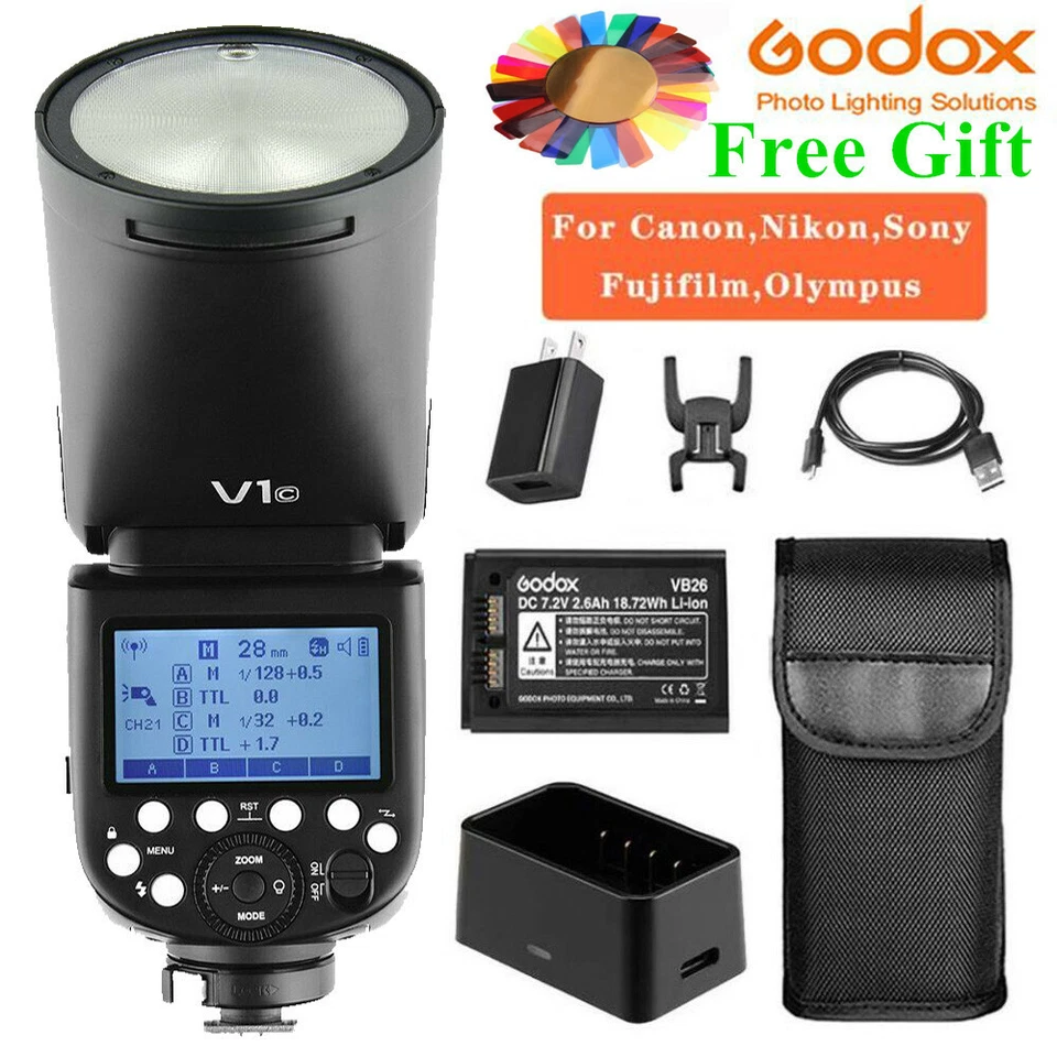 Godox V1 Flash Light Speedlight TTL HSS For Canon Nikon Sony Pentax Fuji Pentax  - Image 2 of 4