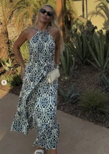 NWT_ZARA SS24 PRINTED HALTER DRESS ZW COLLECTION  Blue / White | 5598/045_ALL