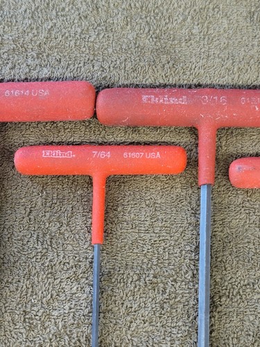 8 Eklind Hex T-Handle Wrench 1/4" 7/32 3/16 5/32 9/64 1/8 7/64 5/64 Set Sae - Picture 4 of 20